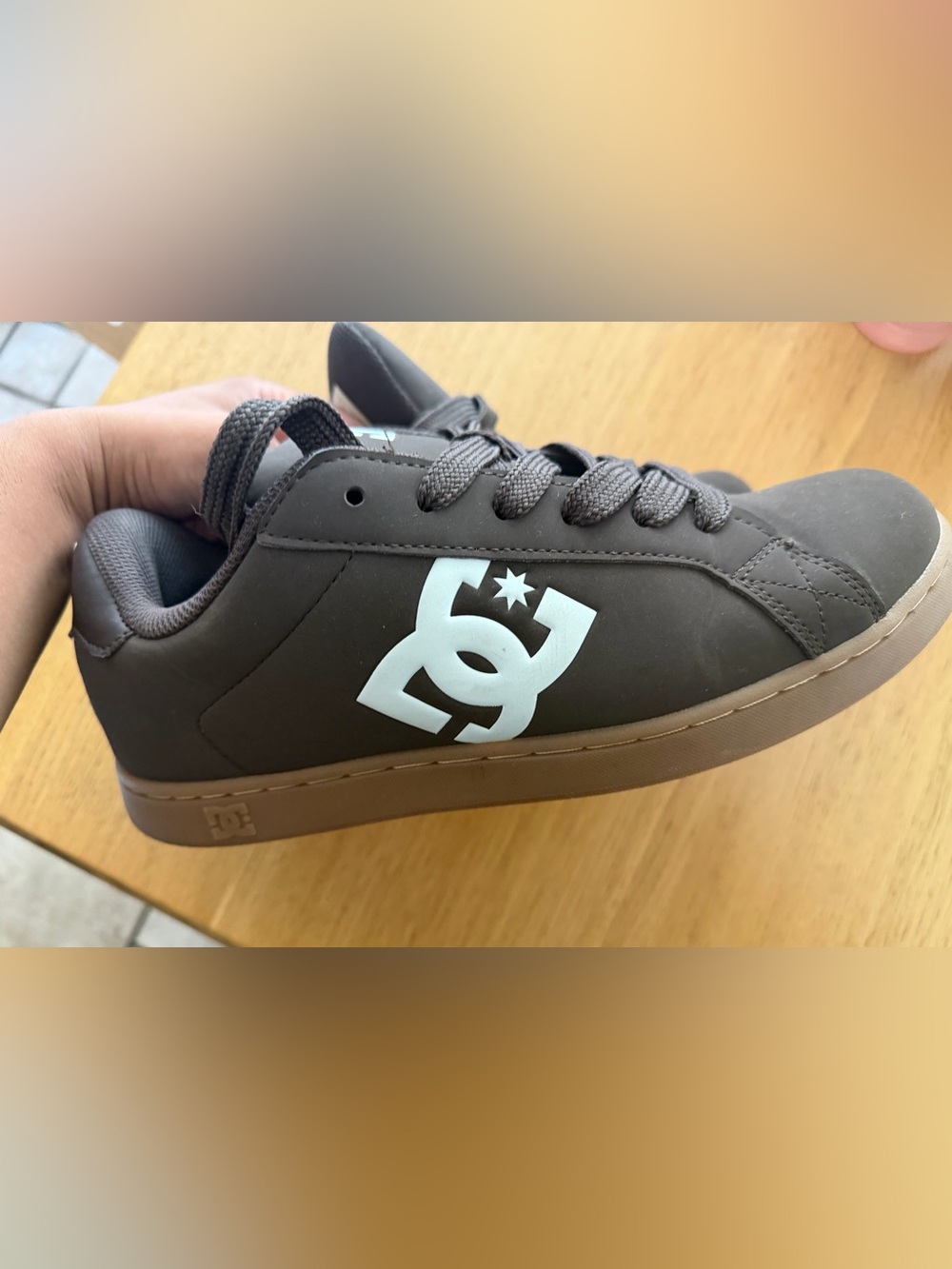 DC Brown men’s  Sneaker with White Logo